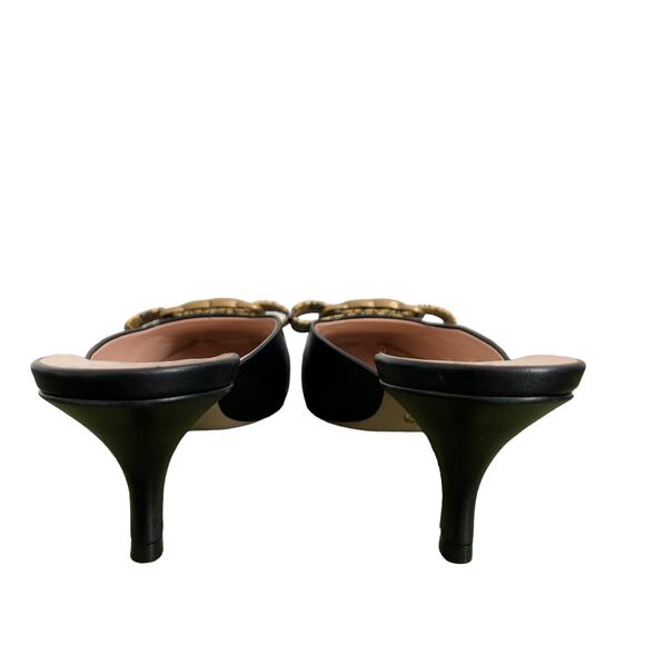 New GUCCI Women's BLACK Interlocking G Python Bow Mule Size 37.5 EUR | US 7.5 - Picture 7 of 14